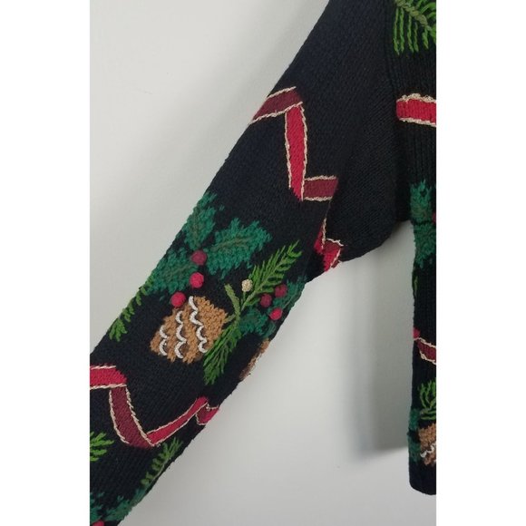 Vtg. Design Options by Philip & Jane Gordon Sz. S Hand Knitted Holiday Cardigan - Picture 5 of 8